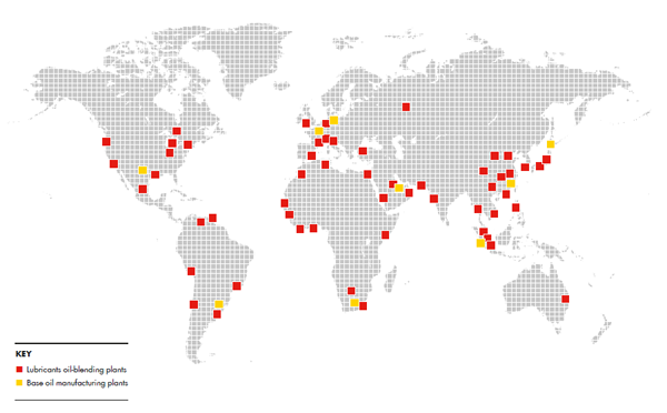 Lubricant portfolio (world map)