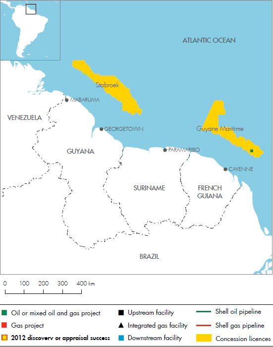 French Guiana and Guyana (detailed map)