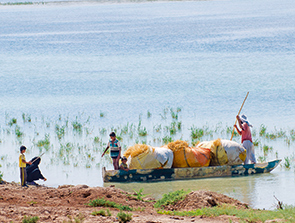A family transports dry reeds for buffalo feed across the flooded Hawizeh marshland, near our Majnoon facility in Iraq (photo)