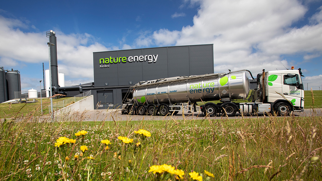 Denmark-based Nature Energy facility with a Truck in front. (photo)