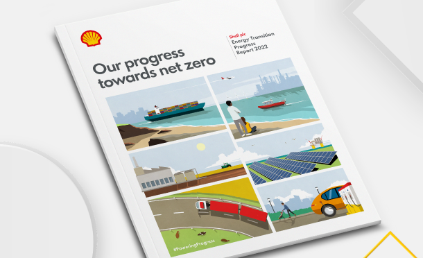 image of the Energy Transition Progress Report in printed format