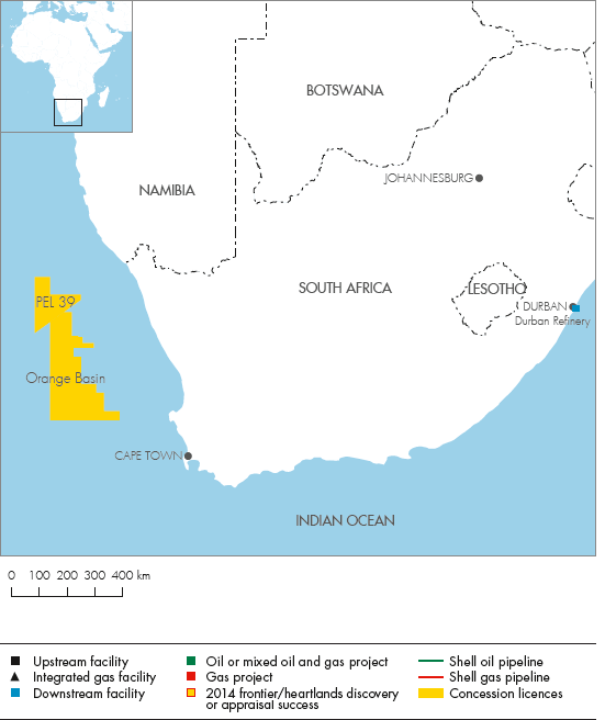South Africa and Namibia (detailed map)