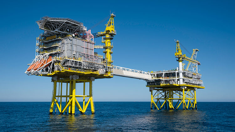The Jasmine development, in the UK North Sea, comprises a wellhead platform with a bridge-linked accommodation block. It is tied back via a pipeline and new riser platform to the existing Judy production facilities. (photo)