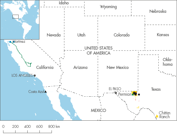 South-West USA and Mexico (map)
