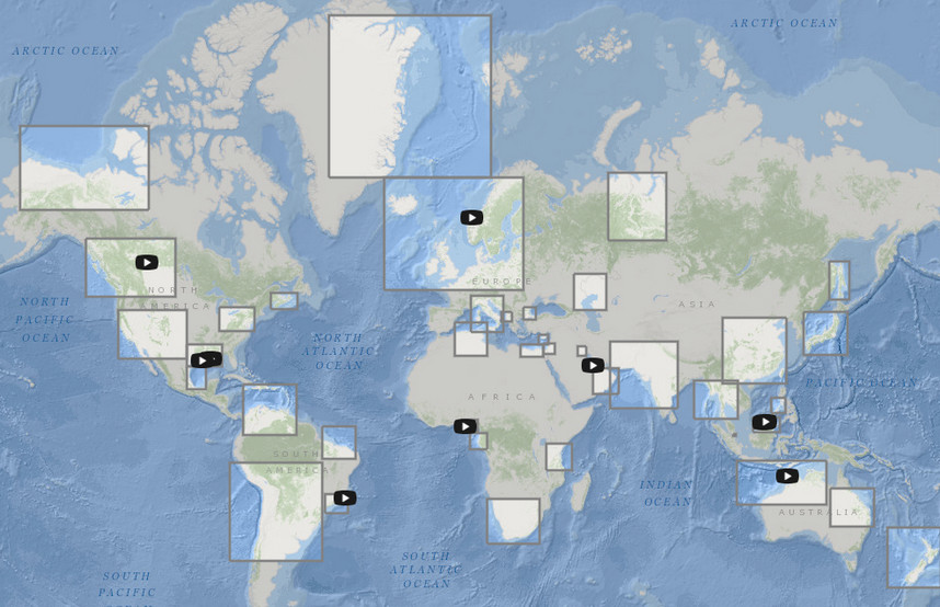 World map showing selected Shell assets across the globe (world map)