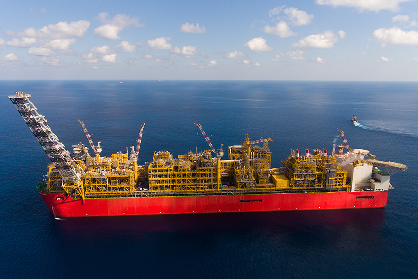 The Prelude floating liquified natural gas (FLNG) facility produces natural gas off the coast of Australia (photo)
