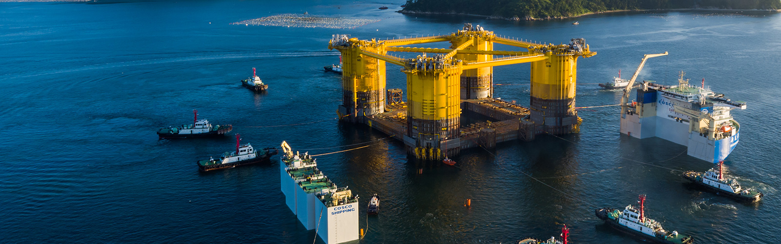 The Appomattox project hull is prepared for its journey from Geoje, South Korea to Ingleside, Texas, USA, to complete the semi-submersible host platform’s construction.