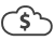 Cloud with dollar symbol (icon)