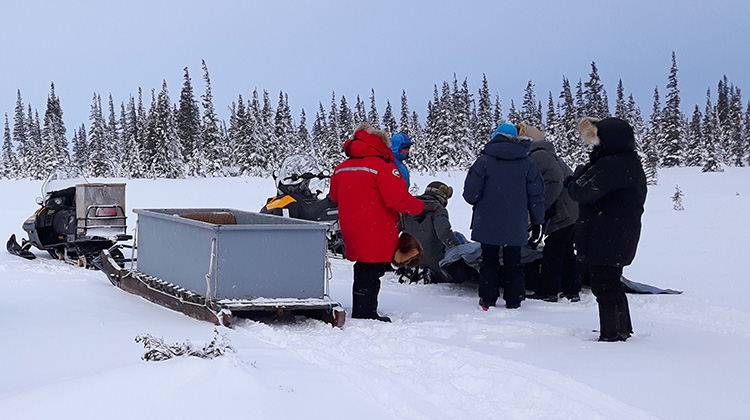 Earthwatch team preparing for field work, Churchill, MB, Canada (photo)