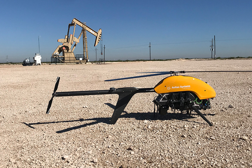 Drone on the ground at the Permian Basin, USA. (photo)