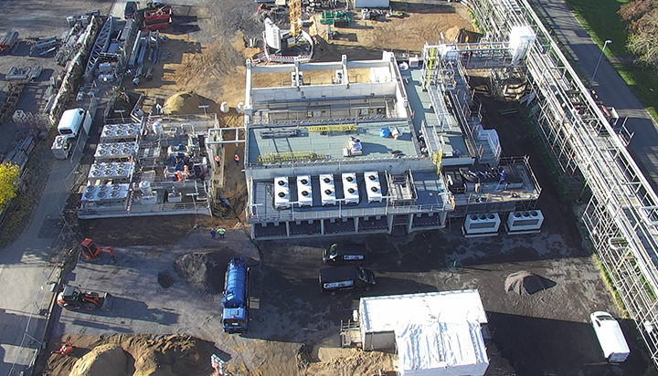Aerial view of the electrolysis project construction site at Rheinland Refinery in Germany. (photo)