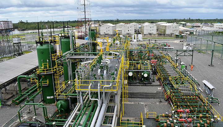 An aerial view of the Southern Swamp Associated Gas Project in Nigeria. (photo)
