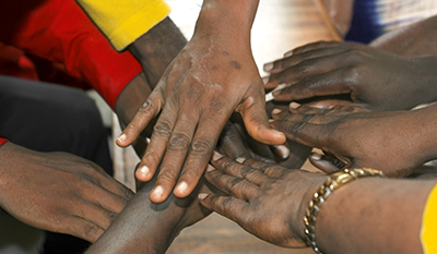 Close up of hands in Nigeria (photo)