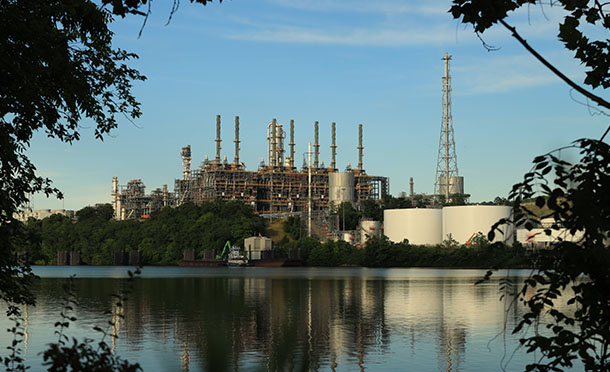 View of Shell Polymers Monaca from across the river (photo)