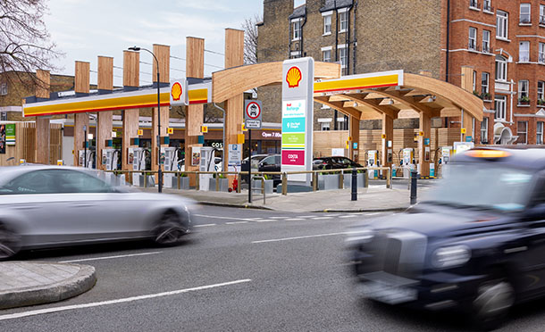 View of Shell's Electric vehicle charging site in Fulham (photo)