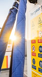 Safety notices on diesel pump in forecourt (photo)