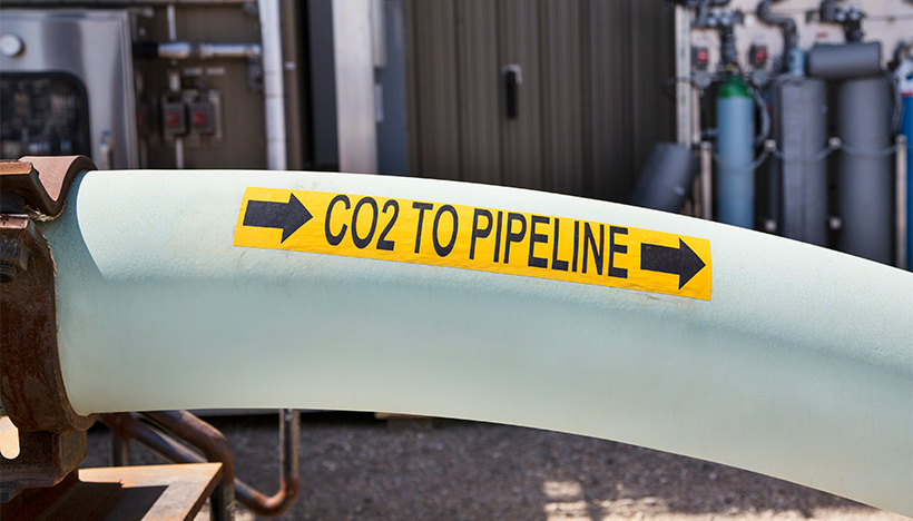 A pipeline used in the capture and storage of CO2. (photo)