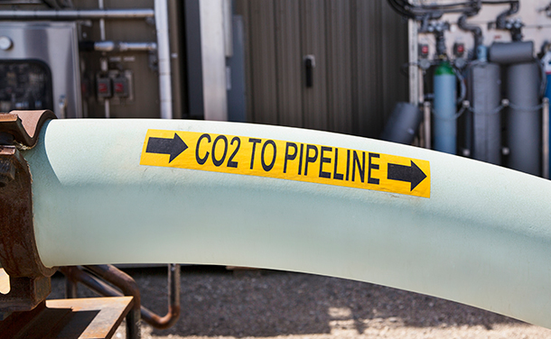 A pipeline used in the capture and storage of CO2. (photo)