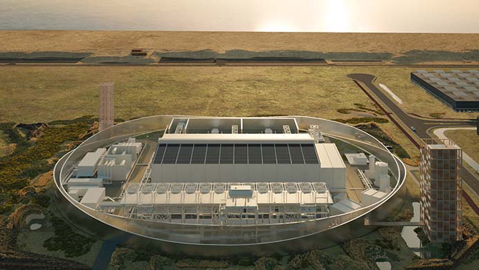 Architectural illustrationl of Holland Hydrogen 1 being built at Tweede, Maasvlakete - Europe's largest Hydrogen installation (photo)